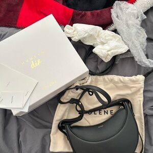 Polène Black Numéro Dix Small Leather Crossbody